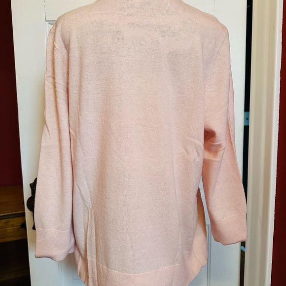 🩷NWOT Kate Spade Baby Pink Cashmere Blend 3/4 Sleeve Sweater, size XL - Picture 3 of 7